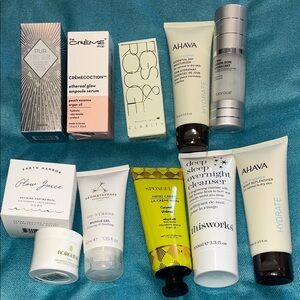 HUGE beauty bundle with full sized skincare Pür, Ahava, Figs & Rouge, Earth Harv